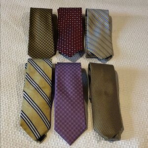 Brooks Brothers Tie Collection - Bundle of 6, 100%Silk
